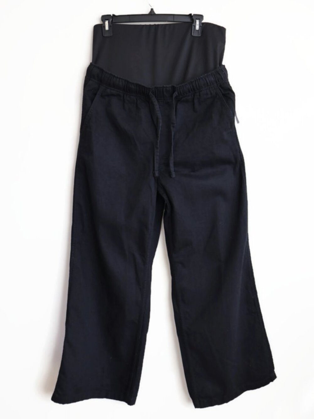 NWT - Maternity Pants - Size L - Wide-leg - Black - Cotton - Pockets - Gap